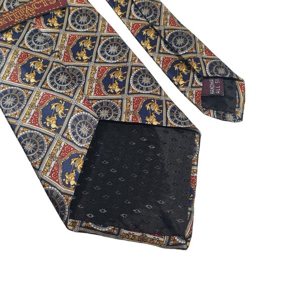 Museum Artifacts Mens Necktie Roman Accessory Office Work Blue Gold Dad Gift - Picture 5 of 5